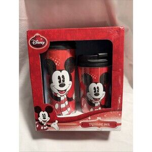 Disney Christmas Mickey Mouse 2 Pack Kids Tumbler Set New